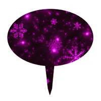 Snowflakes with Purple Background Cake Topper