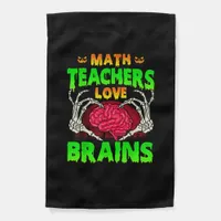 Math Teachers Brains Skeleton Hand Heart Halloween Garden Flag