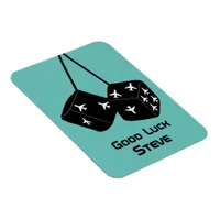 Pilot Good Luck Fuzzy Airplane Dice Magnet