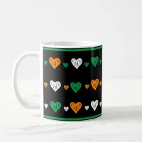 St Patrick's Day Irish Hearts Green White Orange Coffee Mug