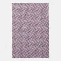 Dusky Pink + Teal Abstract Pattern Kitchen Towel