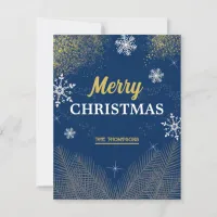 Sparkle snowflake gold glitter christmas note card