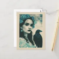 Woman and a Raven  Postcard