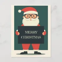 Cute Smiling Santa with a Heart Warming Message Holiday Postcard