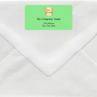 Green business logo return address label