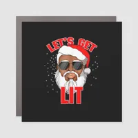 Let's Get Lit Drinking Santa Hat Christmas Lights  Car Magnet