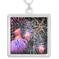 Fireworks Display Silver Plated Necklace