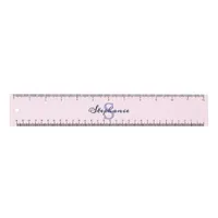 Elegant Simple Minimalist Pastel Pink Monogrammed Ruler