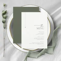 Simply Chic Wedding Menu Pearl/Moss Green ID1046