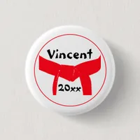 Martial Arts Red Belt Pinback Button