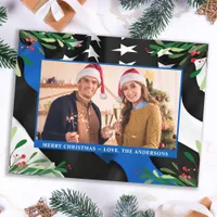 Budget Police Christmas Card Blue Flag Photo 