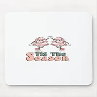 Tis The Season Retro Groovy Christmas Vintage Chri Mouse Pad