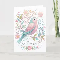 Pastel Bird Mothers Day Card