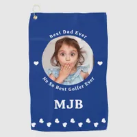 Funny Best DAD Ever Personalized Golfer Blue Golf Towel
