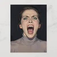 A  retro woman who is angry postcard