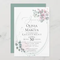 ENGAGEMENT | Modern Watercolor Eucalyptus Foliage Invitation