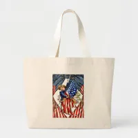 Vintage Independence and Freedom Large Tote Bag