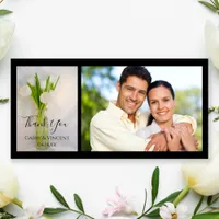 White Tulips Bottle Wedding Thank You Photo Card