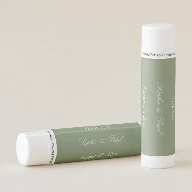 Elegant Sage Green Wedding Favor Lip Balm