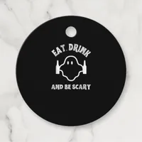 Eat Drink And Be Scary Halloween Party Funny Ghost Favor Tags