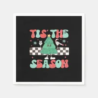 Tis Season Retro Womans Holiday Napkins