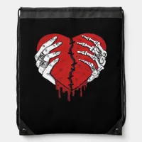 Skeleton Hands Hearts Classic Trending Drawstring Bag