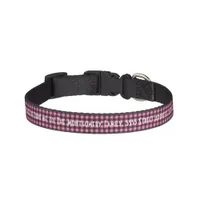 Pink Black Gingham with Name and Address Pet Collar
