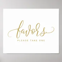 Wedding Favors Sign - Bounce Script (Flat Gold)