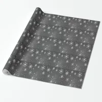 Black Sky with White and Gray Snowflakes, ZSSG Wrapping Paper