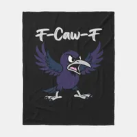 F-Caw-F Retro Graphic Fleece Blanket