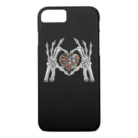 Autism Awareness Gothic Skull Hand Autism Puzzle P iPhone 8/7 Case
