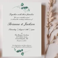 Romantic Pastel Green Eucalyptus Wedding Invitation