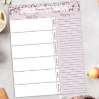 Lavender Floral Weekly Meal Planner Pad