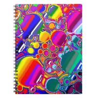 Rainbow Blast Abstract Art   Notebook