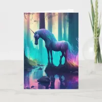 Personalized Girl's Unicorn Happy Birthday Card