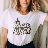 Retro Basic Witch Modern Womens Halloween T-Shirt