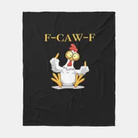 F-Caw-F Funny Chicken Retro Classic Fleece Blanket
