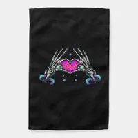 In Death - Skeleton Heart Hands Garden Flag