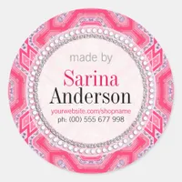 Pink Geometric Pattern Made By Labels Stickers