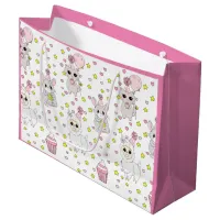 Happy Birthday Pink Llama, Kittens and Mouse Large Gift Bag