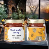 Modern Honey Bee With Customizable Text Label  Honey Jar Favors