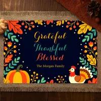 Grateful Thankful Blessed Thanksgiving Placemat