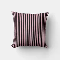 Black Pink Stripes Modern Abstract Throw Pillow