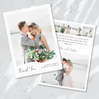 Modern Multi Picture Hearts Wedding Thank You Card