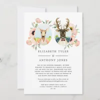 Woodland Forest Deer Wedding Reduced Guest List Announcement