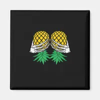 Halloween Upside Down Pineapple Swinger Skeleton Magnet