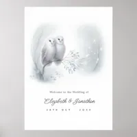 Enchanted Forest Barn Owl Wedding Welcome Sign