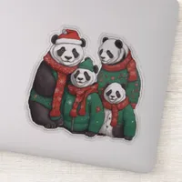 Panda Bears in Sweaters Sticker