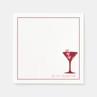 Chic Martini Galentine’s Day Pink & Red Cocktail Napkins