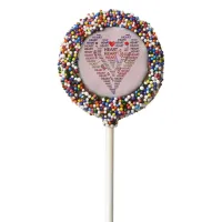 Words of Heart Dipped Oreo Cookie Pops